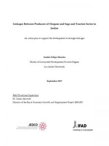 Linkages Between Producers of Oregano and Sage and Tourism Sector in Jordan