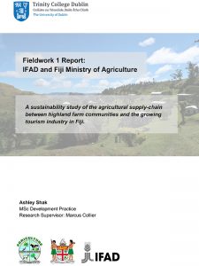 A sustainability study of the agricultural supply-chain between highland farm communities and the growing tourism industry in Fiji