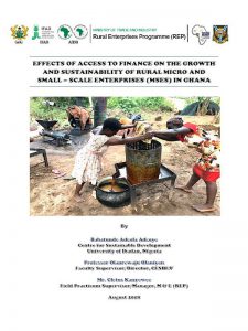 Effects Of Access To Finance On The Growth And Sustainability Of Rural Micro And Small-scale Enterprises (MSES) In Ghana