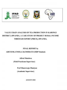 Value Chain Analysis Of Tea Production In Karongi District, Rwanda. A Case Study Of Project Rural Income Through Export (PRICE), Rwanda