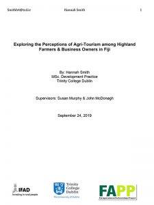 Exploring the Perceptions of Agri-Tourism among Highland Farmers & Business Owners in Fiji