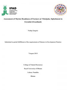 Assessment of Market Readiness of Farmers at Vikizijula, Siphofaneni in Eswatini (Swaziland)