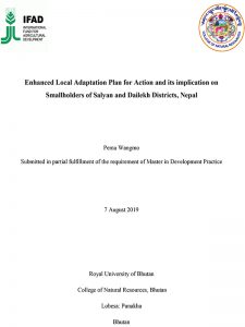 Enhanced Local Adaptation Plan for Action and its implication on Smallholders of Salyan and Dailekh Districts, Nepal